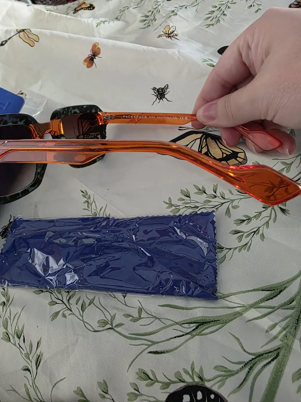 Face A Face Paris BLANK 2 Handmade Italy Designer Sunglasses Orange Green NWT